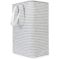 Somstyle Wasmand - 72 Liter - Opvouwbare Wasbox - 40 x 30 x 60 CM - Opbergmand voor Was - Grijs / Wit