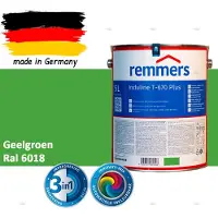 Remmers Induline T-670 PLUS Dekkende Houtbeits buiten – RAL 6018 Geelgroen – 5 L – Opvolger GW 310 Dekkend
