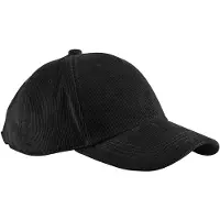Bagbase Corduroy Baseball pet – 100% Biologisch Katoen – Unisex – Duurzaam - zwart - cord cap
