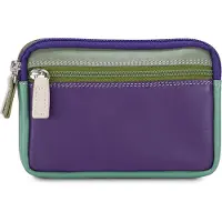 Mywalit Small Leather Double Zip Purse Orchid