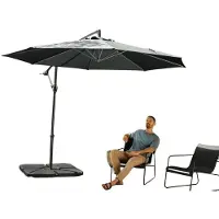 Livarno Zweefparasol 300 cm x 258 cm draaibaar Antraciet 180 grams polyester doek
