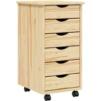 vidaXL Rolling Kabinet met Laden MOSS Heldere vernis 34 x 39 x 65,5 cm