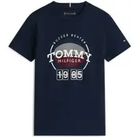 Tommy Hilfiger T-shirt donkerblauw Jongens Katoen Ronde hals Logo - maat 164