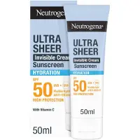 Neutrogena Ultra Sheer Invisible Cream Sunscreen Hydration SPF50