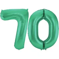 Folat Verjaardag Leeftijd folieballon - 70 jaar - groen - 86 cm - cijferballon groot