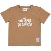 Feetje T-shirt Sssiesta camel Bruin Jongens Katoen Ronde hals Tekst - maat 92