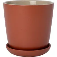 Intratuin Bloempot Met Schotel Shai Terracotta D 16 H 16 Cm