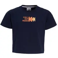 Me & My Monkey boxy T-shirt Avery met backprint donkerblauw Meisjes Katoen Ronde hals - maat 134/140