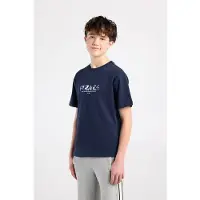 America Today T-shirt donkerblauw Jongens Katoen Ronde hals Printopdruk - maat 146/152