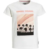 Me & My Monkey regular fit T-shirt Harper wit Meisjes Katoen Ronde hals - maat 122/128