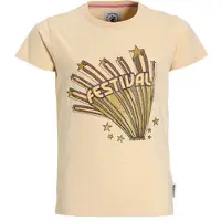 Me & My Monkey regular T-shirt Chloe ecru met glitter Meisjes Katoen Ronde hals - maat 98/104