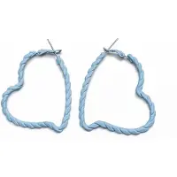 Fashion Jewelry Hartjes twist oorbellen | licht blauw