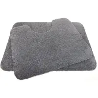 Prima Set - - Soft - WC mat - 50x60cm - met uitsparing 21 cm - en - badmat - 50x70cm - donker grijs - antislip