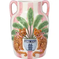 Intratuin Vaas Vemb Roze / Wit 23 X 22 X 29,7 Cm