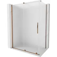 Mexen Velar schuifbare douchecabine 160 x 100 , matglas, roségoud - 871-160-100-31-60