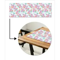 MuchoWow Tafelloper 150x50 cm - Tafelmat vinyl Tropisch - Bladeren - Pastel - Tafeldecoratie - Tafelversiering - Keuken decoratie - Tafel versiering