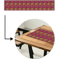 MuchoWow Tafelloper 200x40 cm - Tafelmat vinyl Roze - Groen - Neon - Dieren - Tafeldecoratie - Tafelversiering - Keuken decoratie - Tafel versiering