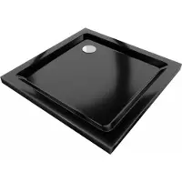 Mexen Flat vierkante douchebak slim 80 x 80 , zwart, sifon chroom - 40708080
