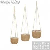 Urban Living "NATURAL LIVING" SET VAN 3 HANGPLANTENPOTTEN ROSA S: D17 CM M: D20 CM L: D23 CM
