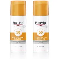 Eucerin Sun Photoaging Control Fluid Zonnebrand Gezicht - SPF 50 - Zonbescherming - 50 ml - Voordeelverpakking - Bundel van 2
