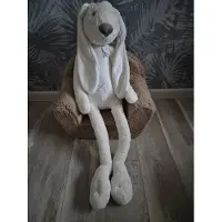 Happy horse Giant Rabbit Richie 92 cm ivoor knuffel met geborduurde naam/grote knuffel konijn Rabbit Richie gepersonaliseerd