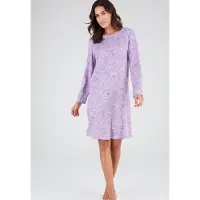 Damart - Gemerceriseerd nachthemd - Dames - Violet - 46-48 (L)