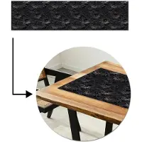 MuchoWow Tafelloper 200x50 cm - Tafelmat vinyl Bloemen - Zwart - Koper - Knoppen - Tafeldecoratie - Tafelversiering - Keuken decoratie - Tafel versiering