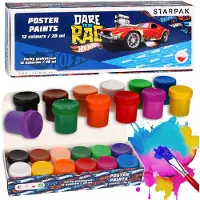 Starpak Hot Wheels Plakkaatverf Set - 12 Levendige Kleuren voor Kinderen