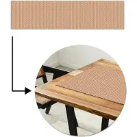 MuchoWow Tafelloper 200x50 cm - Tafelmat vinyl Plaid - Patroon - Bladvorm - Bruin - Tafeldecoratie - Tafelversiering - Keuken decoratie - Tafel versiering