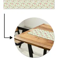 MuchoWow Tafelloper 180x30 cm - Tafelmat vinyl Patroon - Groen - Rood - Groente - Tafeldecoratie - Tafelversiering - Keuken decoratie - Tafel versiering