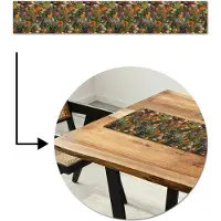 MuchoWow Tafelloper 180x30 cm - Tafelmat vinyl Bloemenveld - Kleuren - Verf - Tafeldecoratie - Tafelversiering - Keuken decoratie - Tafel versiering