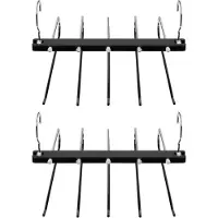 Navaris 2 x broekhangers van hout en staal, multifunctionele kleerhangers voor broeken en sjaals, meervoudige broekophanging, broekhouder, ruimtebesparend