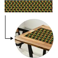 MuchoWow Tafelloper 200x50 cm - Tafelmat vinyl Tropische - Ananas - Zwart - Tafeldecoratie - Tafelversiering - Keuken decoratie - Tafel versiering