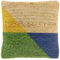 Unique living kussen Narnia groen/blauw/geel 45 x 45 cm