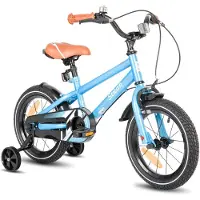 Stitch Totem Jongensfiets - 16 Inch - Kinderfiets voor 4 tot 7 Jaar - Met Zijwieltjes - Blauw - Geschikt voor buitenactiviteiten in de lente