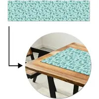 MuchoWow Tafelloper 200x50 cm - Tafelmat vinyl Zee - Dieren - Blauwe vinvis - Tafeldecoratie - Tafelversiering - Keuken decoratie - Tafel versiering