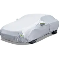 Costway Afdekzeil, auto, weerbestendig, met ritssluiting en tas, autogarage volledige garage voor regen, sneeuw, zon, uv-bescherming, autoafdekking voor sedan/combi/SUV (voor sedan tot 479 cm)