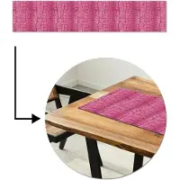 MuchoWow Tafelloper 200x40 cm - Tafelmat vinyl Leer - Roze - Structuur - Tafeldecoratie - Tafelversiering - Keuken decoratie - Tafel versiering