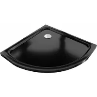 Mexen Flat douchebak halfrond slim 70 x 70 , zwart, sifon chroom - 41707070