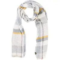Camel active Multicolour geweven sjaal van katoenen twill - Maat menswear-OS - Zonnegeel