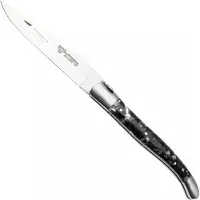 Laguiole En Aubrac Pearl Mussel and Abalone Shell, Brushed Stainless Steel, zakmes, 12 cm