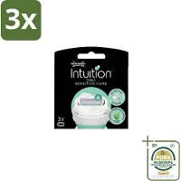 Wilkinson Sword 3 x Wilkinson – Scheermesjes – Intuition Dry Skin Sensitive Care – 3 Scheermesjes - Grootverpakking - Scheermesjes - Gevoelige Huid - Aloe Vera - Vitamine E - Huidverzorging