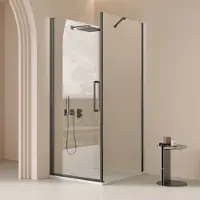 Saniclear Clearline douchecabine 100x80cm met 100cm deur verouderd ijzer - gunmetal