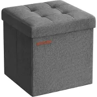 Songmics Opvouwbare bank van 30 cm met opbergruimte, Donkergrijs