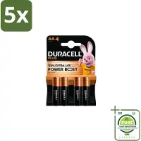 Duracell 5 x Alkaline Batterijen Mainline Bst AA 4 stuks per verpakking - Grootverpakking - AA Batterijen - Alkaline Batterijen - Betrouwbare Batterijen - Elektronica - Dagelijks Gebruik