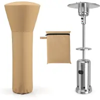 Costway beschermhoes voor terrasverwarming, parasolverwarming, beschermhoes voor straalkachel, waterdicht, winddicht, UV-bestendig Oxford-weefsel, 220 x 86,5 x 48,5 cm (beige)