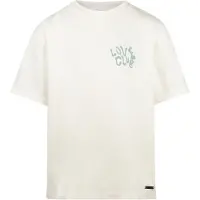 No Way Monday T-shirt met backprint ecru Meisjes Katoen Ronde hals Backprint - maat 128