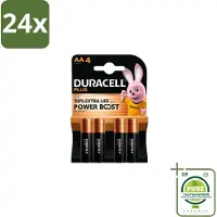 Duracell Alkaline Batterijen Mainline Bst AA 4 stuks per verpakking - Voordeelverpakking - 24 stuks - AA batterijen - Alkaline batterijen