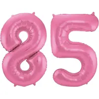 Folat Verjaardag Leeftijd folieballon - 85 jaar - roze - 86 cm - cijferballon groot