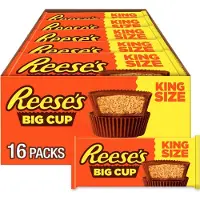 Reese's Reese’s Big Cup King Size – 8 × 79 g – Amerikaanse Snoepklassieker – Bulk Pack